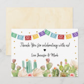 Fiesta Cactus Boho Bruidsuitnodiging Bedankkaart (Voorkant / Achterkant)