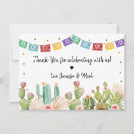 Fiesta Cactus Boho Bruiloftsborrel Bedankkaart