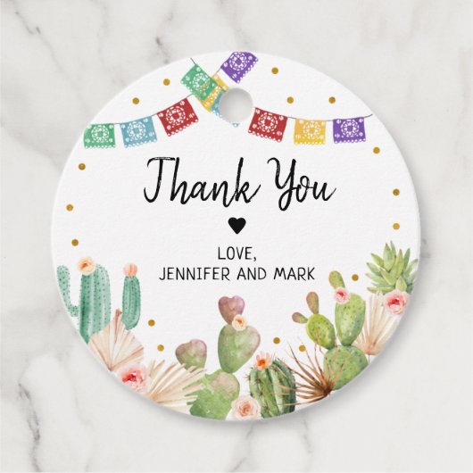 Fiesta Cactus Boho Bruiloftsfeest Bedankjes Labels (Voorkant)