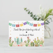 Fiesta Cactus Boho Bruiloftsfeest Bedankkaart (Staand voorkant)