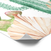 Fiesta Cactus Boho Bruiloftsontvangst Poster (Hoek)