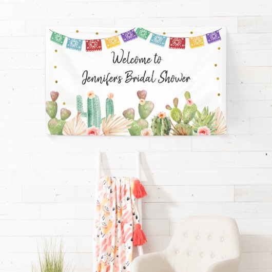 Fiesta Cactus Boho Vrijgezellenfeest Spandoek (Insitu)