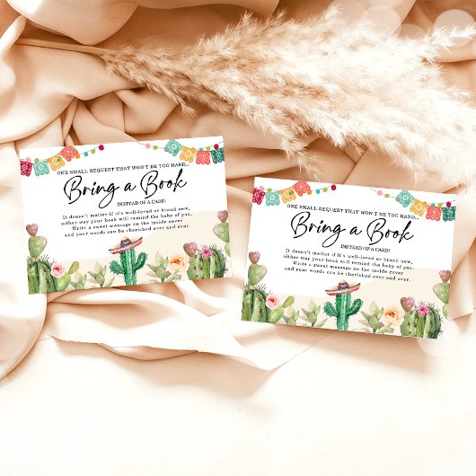 Fiesta Cactus Breng een boek voor Baby shower Informatiekaartje