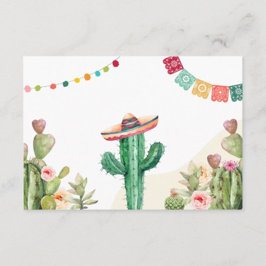 Fiesta Cactus Breng een boek voor Baby shower Informatiekaartje (Achterkant)