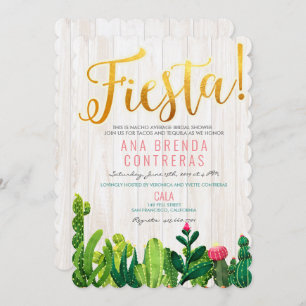 Fiesta Cactus Bridal Shower Uitnodiging