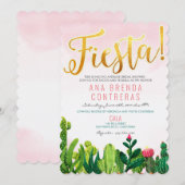 Fiesta Cactus Bridal Shower Uitnodiging (Voorkant / Achterkant)
