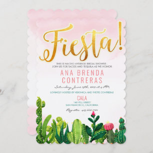 Fiesta Cactus Bridal Shower Uitnodiging