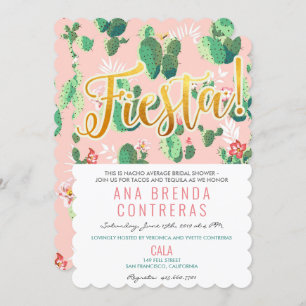 Fiesta Cactus Bridal Shower Uitnodiging