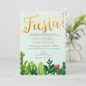 Fiesta Cactus Bridal Shower Uitnodiging (Staand voorkant)