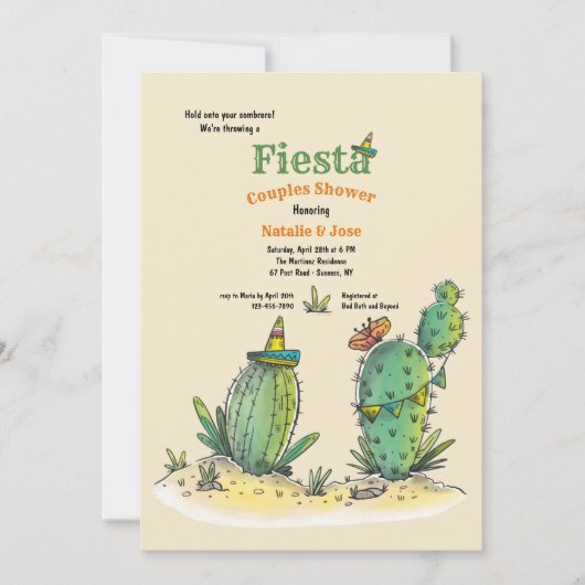 Fiesta Cactus Bridal Shower Uitnodiging (Voorkant)