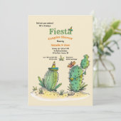 Fiesta Cactus Bridal Shower Uitnodiging (Staand voorkant)