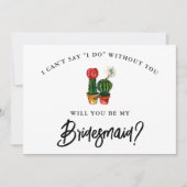 Fiesta Cactus Bridesmaid Kaart (Voorkant)