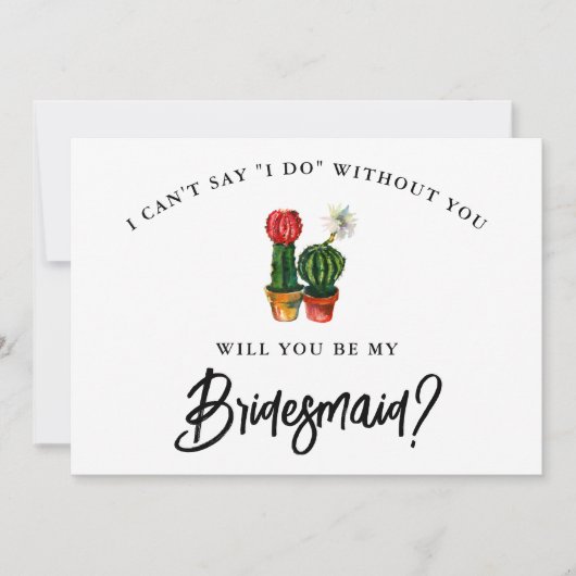 Fiesta Cactus Bridesmaid Kaart (Voorkant)