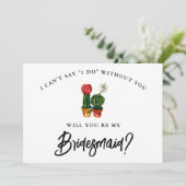 Fiesta Cactus Bridesmaid Kaart (Staand voorkant)