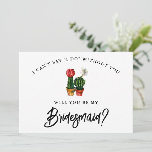 Fiesta Cactus Bridesmaid Kaart (Staand voorkant)