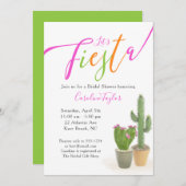 Fiesta Cactus Bright Pink Green Vrijgezellenfeest Kaart (Voorkant / Achterkant)