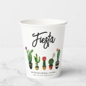 Fiesta Cactus Bruidsfeest Papieren Bekers (Achterkant)