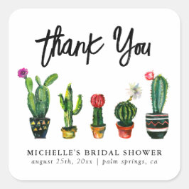 Fiesta Cactus Bruidsfeest Vierkante Sticker