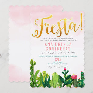 Fiesta Cactus Bruiloft Uitnodiging