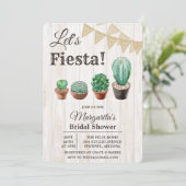 Fiesta Cactus Bruiloft Uitnodiging (Staand voorkant)