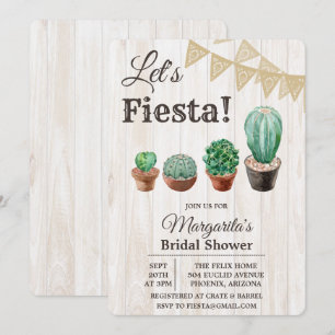 Fiesta Cactus Bruiloft Uitnodiging