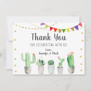Fiesta Cactus Bruiloftsborrel Dank Je Bedankkaart