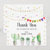Fiesta Cactus Bruiloftsborrel Dank Je Bedankkaart (Voorkant / Achterkant)