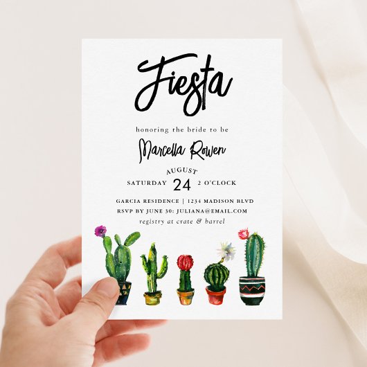 Fiesta Cactus Bruiloftsborrel Kaart
