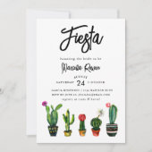Fiesta Cactus Bruiloftsborrel Kaart (Voorkant)