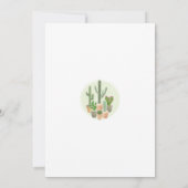 Fiesta Cactus Coral Sage Green Baby shower Kaart (Achterkant)