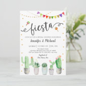 Fiesta Cactus Couples Vrijgezellenfeest Kaart (Staand voorkant)