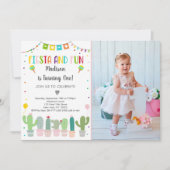 Fiesta Cactus First Birthday Invitation Kaart (Voorkant)
