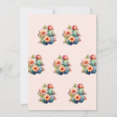 Fiesta Cactus Floral Bridal Shower Uitnodiging (Achterkant)