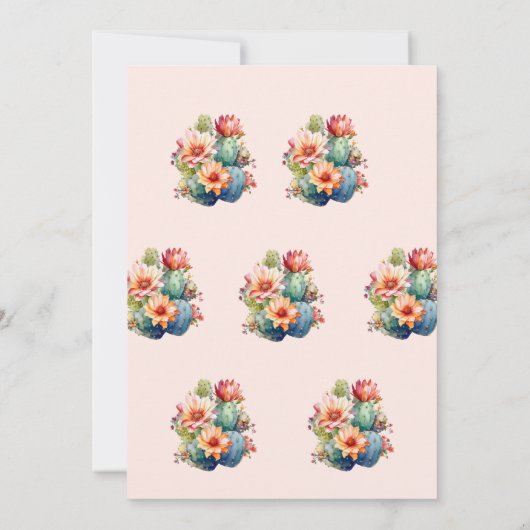 Fiesta Cactus Floral Bridal Shower Uitnodiging (Achterkant)