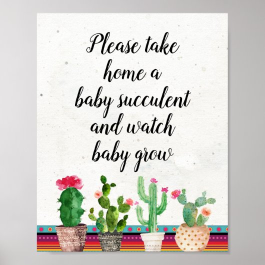 Fiesta Cactus Floral Neem a.u.b. een Baby Succulen Poster (Voorkant)
