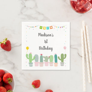 Fiesta Cactus Girl Birthday Servet