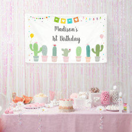 Fiesta Cactus Girl Birthday Spandoek