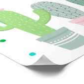 Fiesta Cactus Girl Birthday Welkom Poster (Hoek)