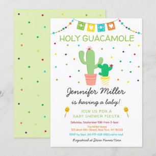 Fiesta Cactus Heilige Guacamole Baby shower Kaart