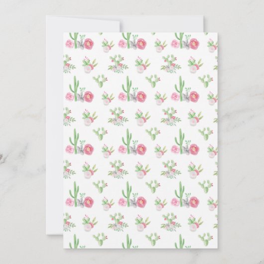 Fiesta Cactus Invitation Kaart (Achterkant)