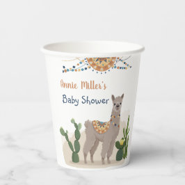 Fiesta Cactus Lama Baby Shower Papieren Bekers