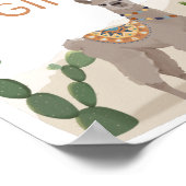 Fiesta Cactus Lama Baby Shower Poster (Hoek)