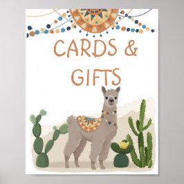 Fiesta Cactus Lama Baby Shower Poster