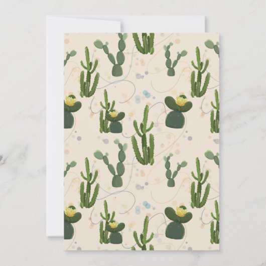 Fiesta Cactus Llama Baby shower Kaart (Achterkant)