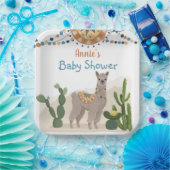 Fiesta Cactus Llama Baby shower Papieren Bordje (Feest)