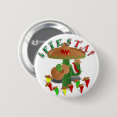 Fiesta Cactus m/Sombrero & Gitaar Ronde Button 5,7 Cm (Voorkant /achterkant)