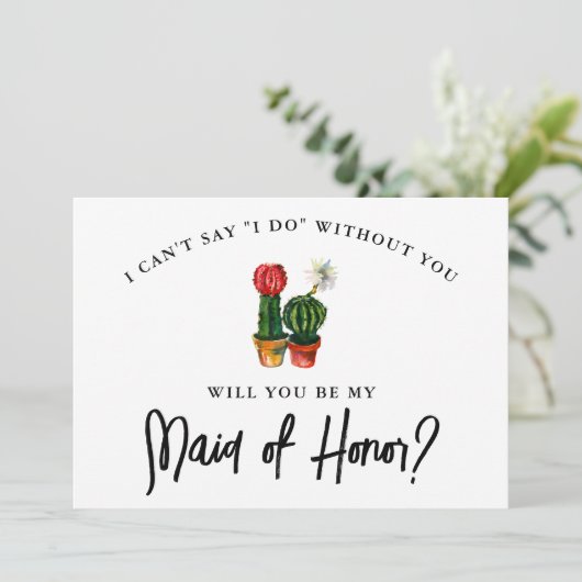 Fiesta Cactus Maid of Honor Kaart (Staand voorkant)