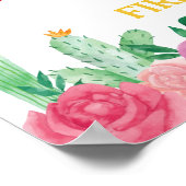 Fiesta Cactus Meisje 1e Verjaardag Mijlpaal teken Poster (Hoek)