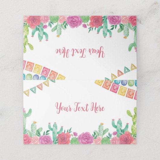 Fiesta Cactus Meisje Verjaardag Plaats Kaart Plaatskaartje (Buitenkant ongevouwen)