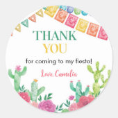Fiesta Cactus Meisje Verjaardagsfeest Labels (Voorkant)